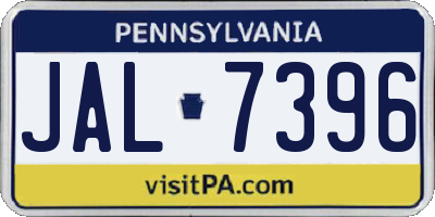 PA license plate JAL7396