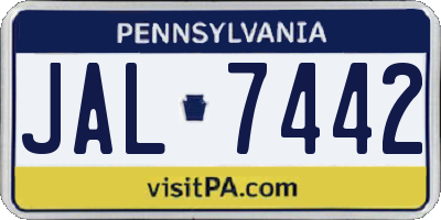 PA license plate JAL7442