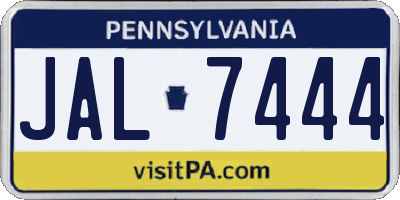 PA license plate JAL7444