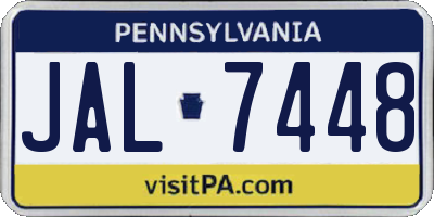 PA license plate JAL7448