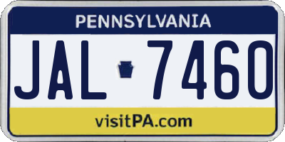 PA license plate JAL7460