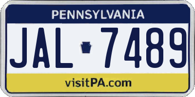 PA license plate JAL7489