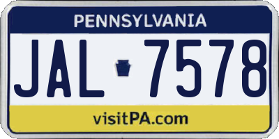 PA license plate JAL7578