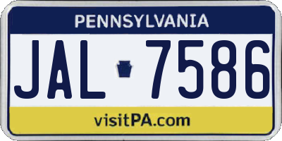 PA license plate JAL7586