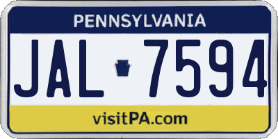 PA license plate JAL7594