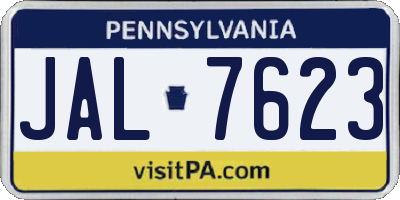 PA license plate JAL7623