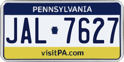 PA license plate JAL7627