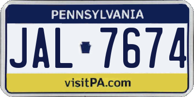 PA license plate JAL7674