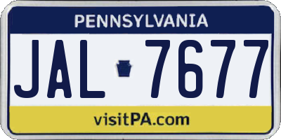 PA license plate JAL7677