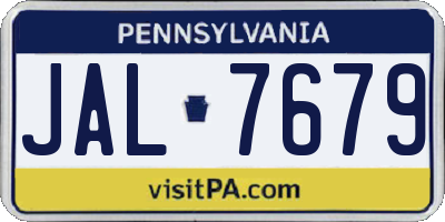 PA license plate JAL7679