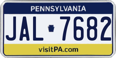 PA license plate JAL7682