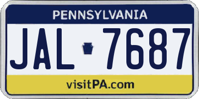 PA license plate JAL7687