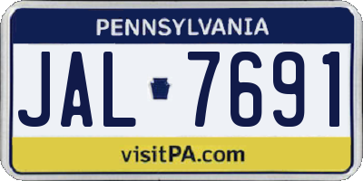 PA license plate JAL7691