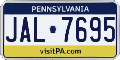 PA license plate JAL7695