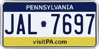 PA license plate JAL7697