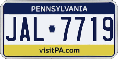 PA license plate JAL7719