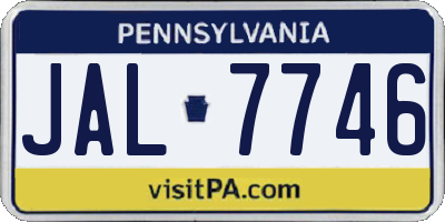 PA license plate JAL7746