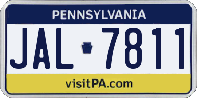 PA license plate JAL7811