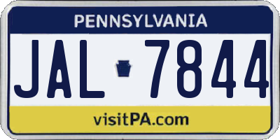 PA license plate JAL7844