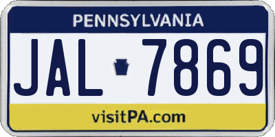 PA license plate JAL7869