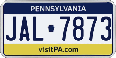 PA license plate JAL7873