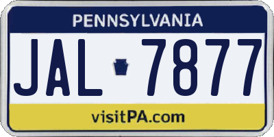 PA license plate JAL7877