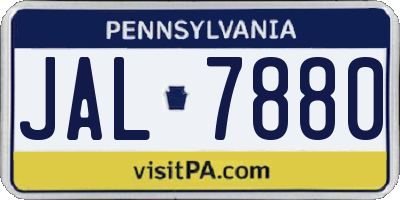 PA license plate JAL7880