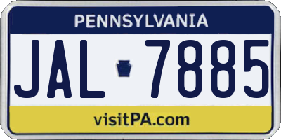 PA license plate JAL7885