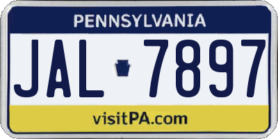 PA license plate JAL7897