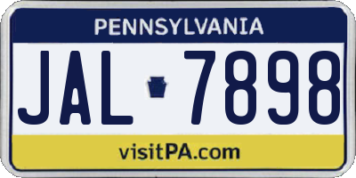 PA license plate JAL7898