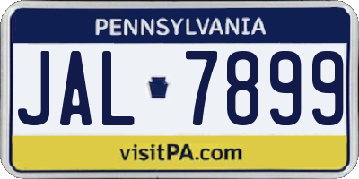 PA license plate JAL7899