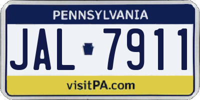 PA license plate JAL7911