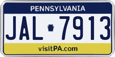 PA license plate JAL7913