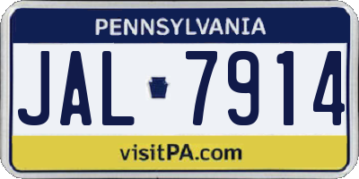 PA license plate JAL7914