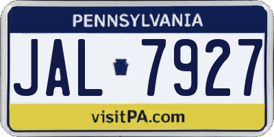 PA license plate JAL7927