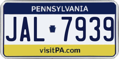 PA license plate JAL7939