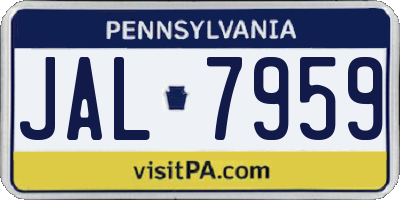 PA license plate JAL7959