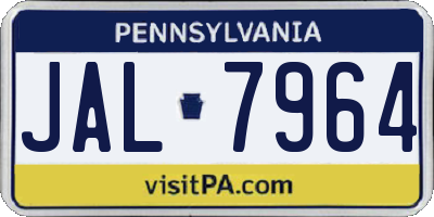 PA license plate JAL7964