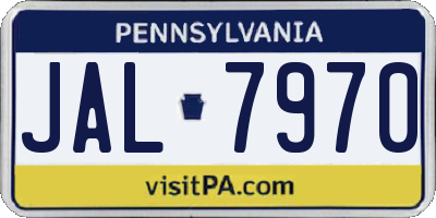 PA license plate JAL7970