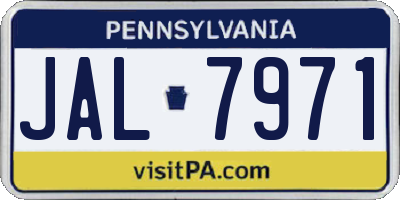 PA license plate JAL7971