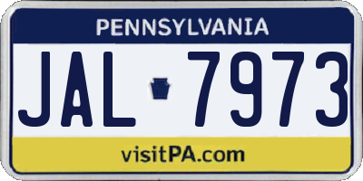 PA license plate JAL7973