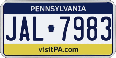 PA license plate JAL7983