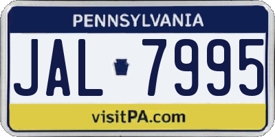 PA license plate JAL7995
