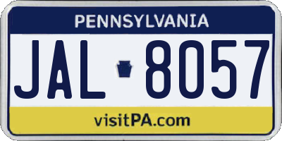 PA license plate JAL8057