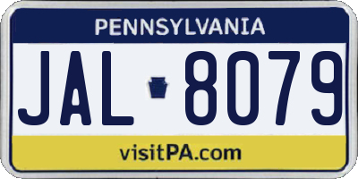 PA license plate JAL8079