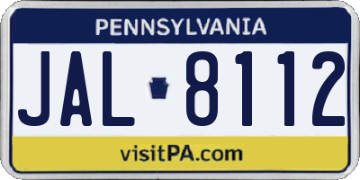 PA license plate JAL8112