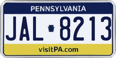 PA license plate JAL8213