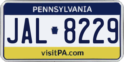 PA license plate JAL8229