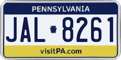 PA license plate JAL8261