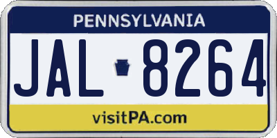 PA license plate JAL8264